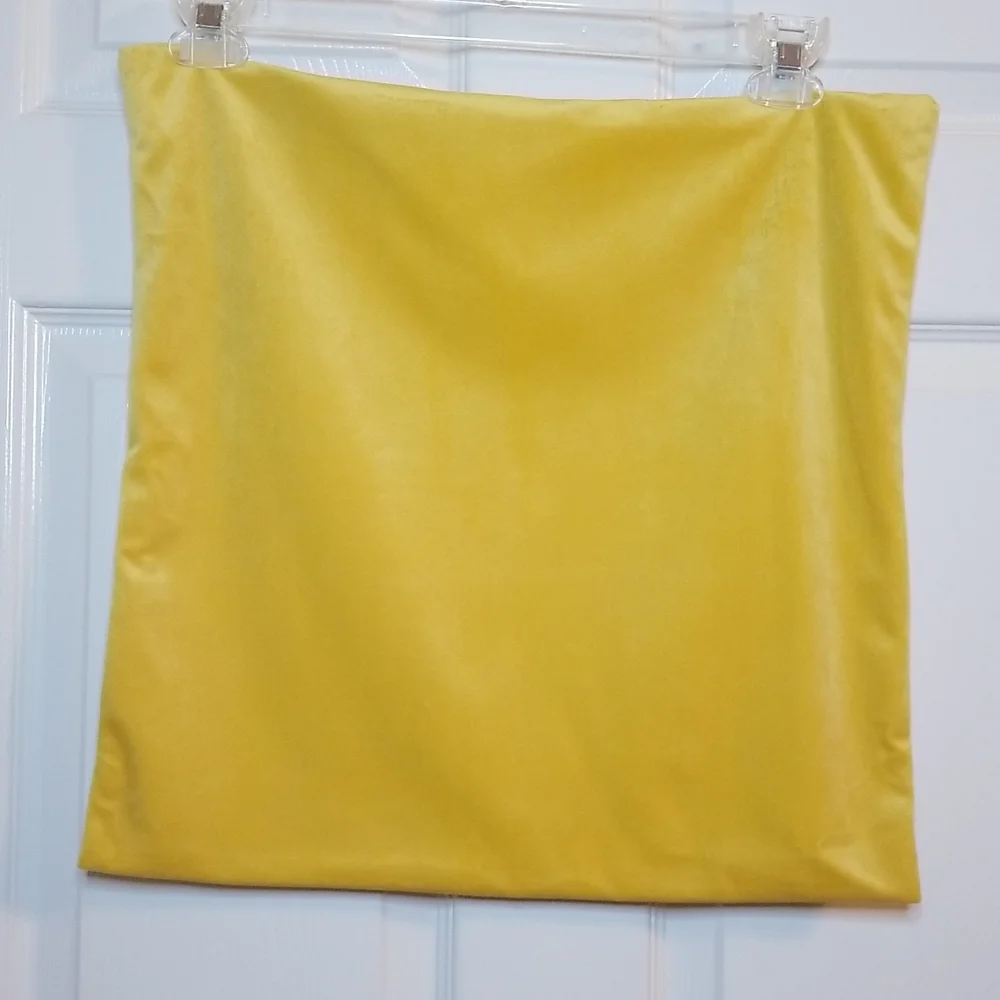 Velvet Yellow Throw Pillow Cover